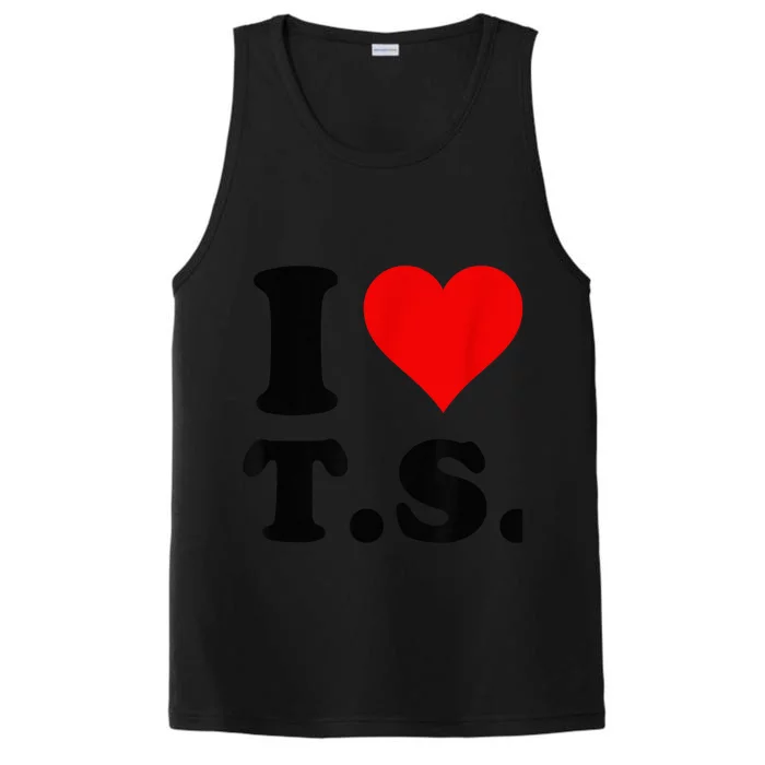 red heart i love ts Performance Tank