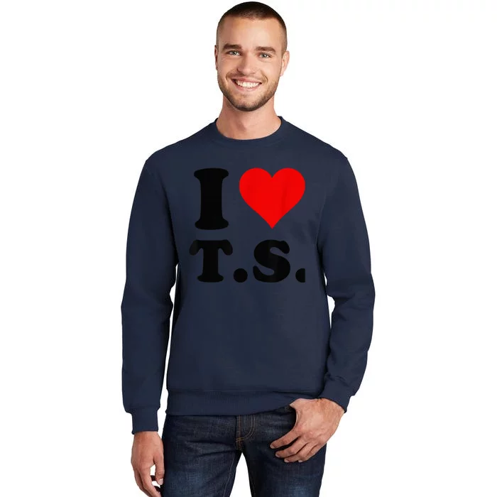 red heart i love ts Tall Sweatshirt