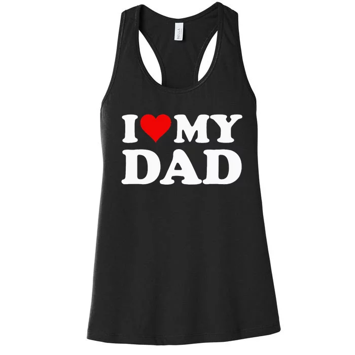 Red Heart I Love My Dad Women's Racerback Tank