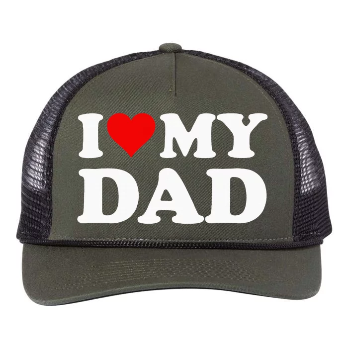 Red Heart I Love My Dad Retro Rope Trucker Hat Cap