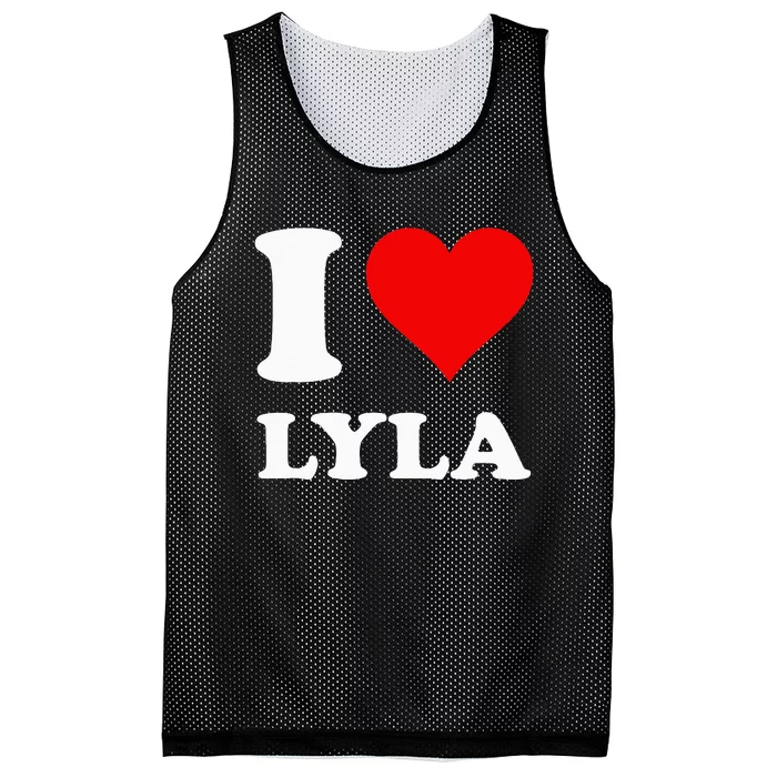 Red Heart I Love Lyla Mesh Reversible Basketball Jersey Tank