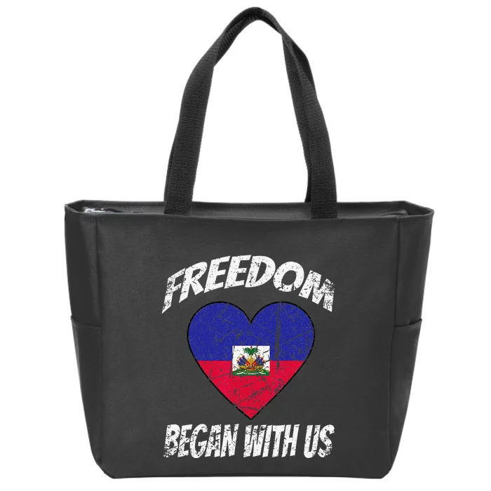 Retro Haitian Independence Celebration Day Zip Tote Bag