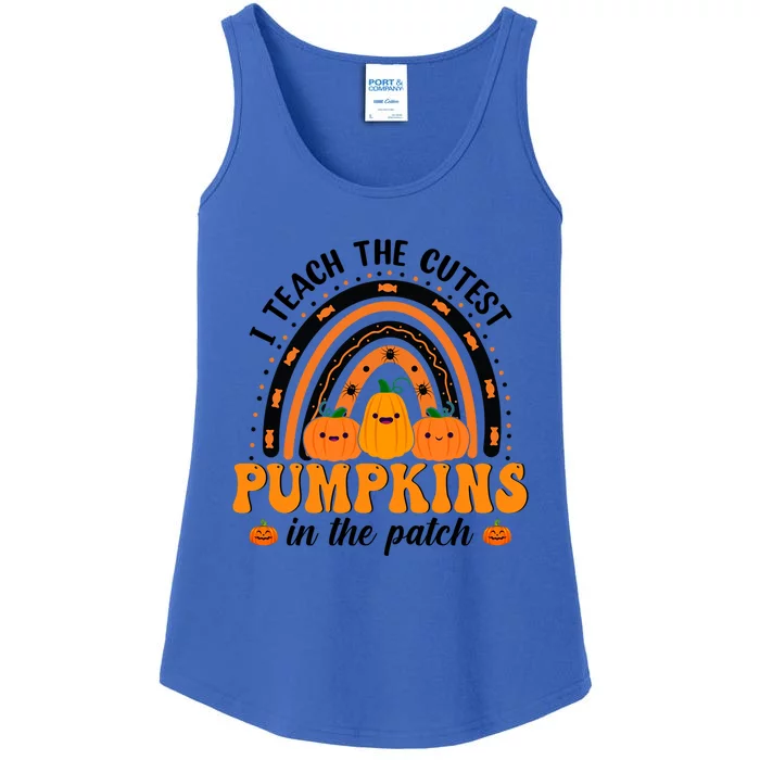 Rainbow Halloween I Teach The Cutest Pumpkins In The Patch Gift Ladies Essential Tank