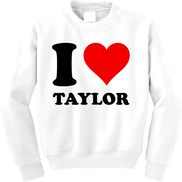 Red Heart I Love Taylor Kids Sweatshirt