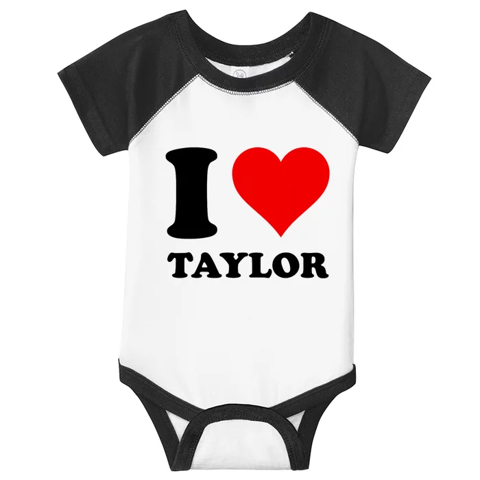 Red Heart I Love Taylor Infant Baby Jersey Bodysuit