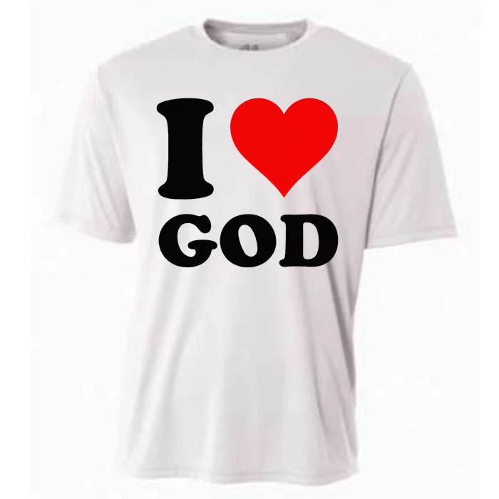 Red Heart I Love God Cooling Performance Crew T-Shirt