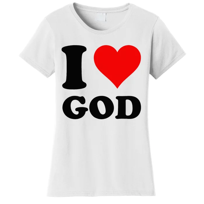 Red Heart I Love God Women's T-Shirt