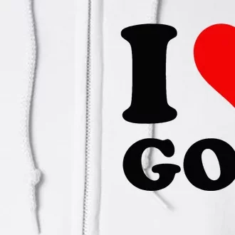 Red Heart I Love God Full Zip Hoodie