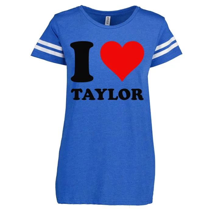 Red Heart I Love Taylor Enza Ladies Jersey Football T-Shirt