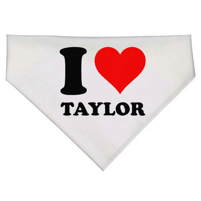 Red Heart I Love Taylor USA-Made Doggie Bandana