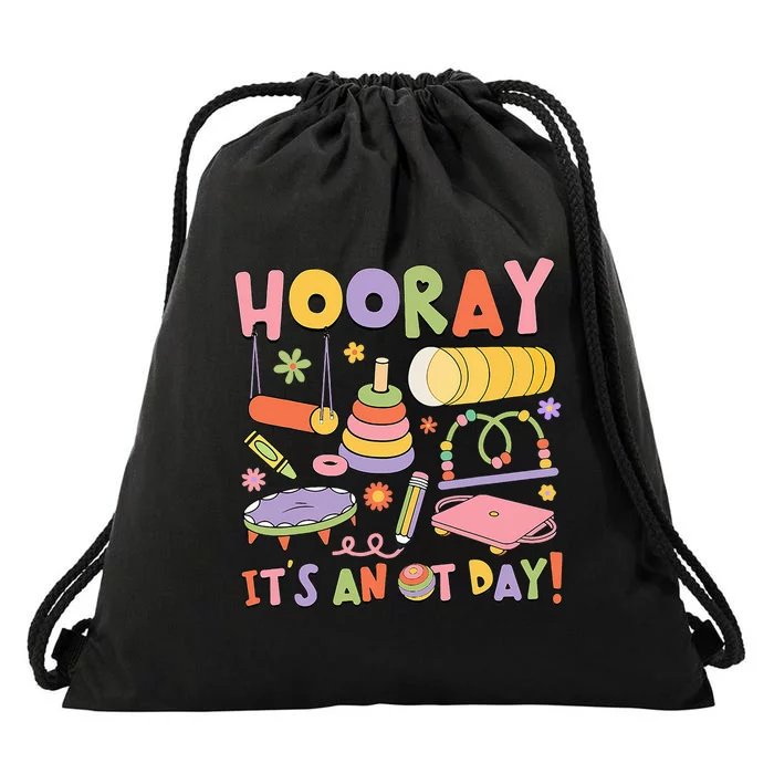 Retro Hooray It’s An OT Day Occupational Therapy Pediatric Drawstring Bag