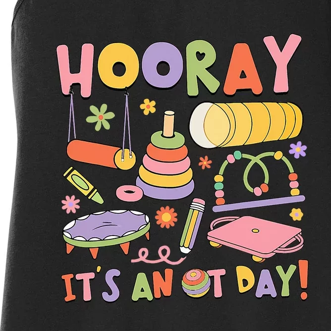 Retro Hooray It’s An OT Day Occupational Therapy Pediatric Women's Racerback Tank