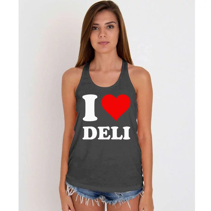 Red Heart I Love Deli Women's Knotted Racerback Tank