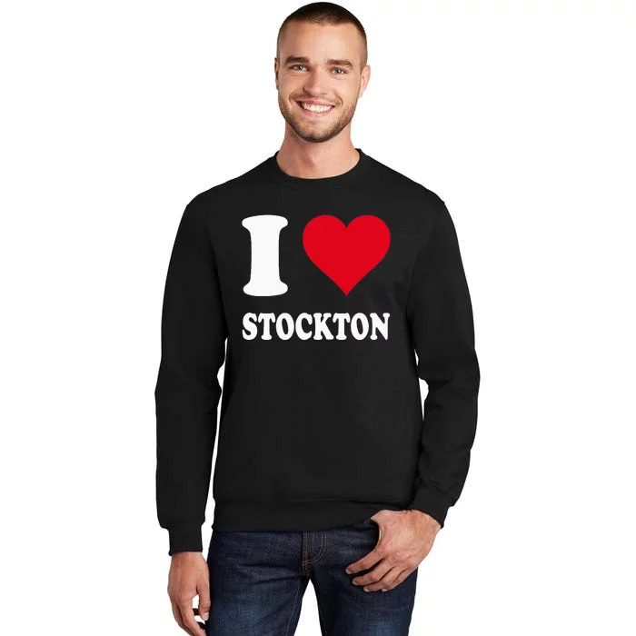 Red Heart I Love Stockton Tall Sweatshirt