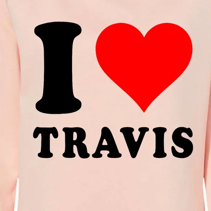 Red Heart I Love Travis Womens California Wash Sweatshirt