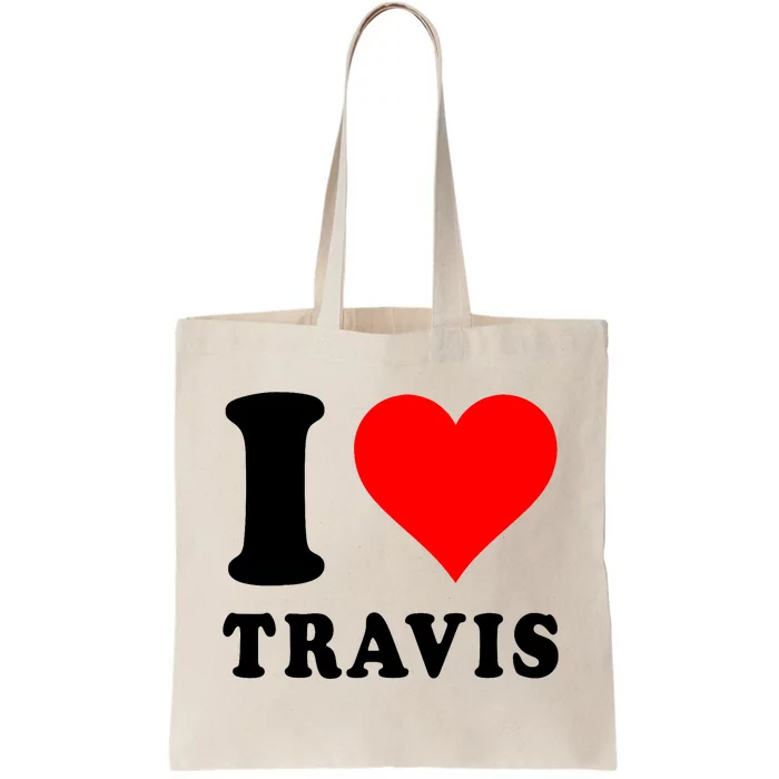 Red Heart I Love Travis Tote Bag