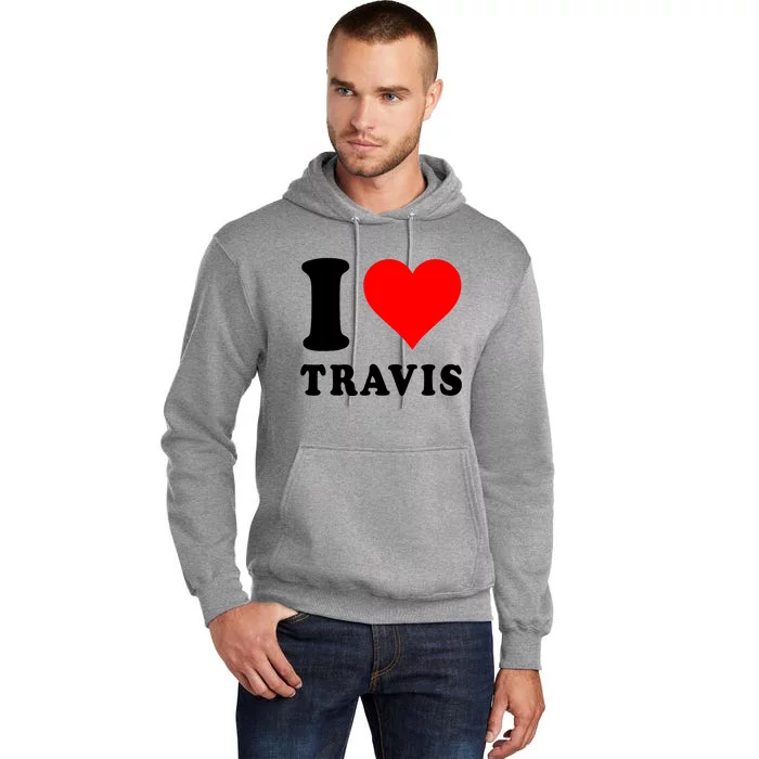 Red Heart I Love Travis Tall Hoodie