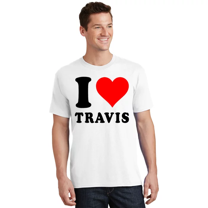 Red Heart I Love Travis T-Shirt