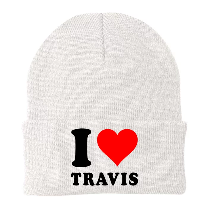 Red Heart I Love Travis Knit Cap Winter Beanie