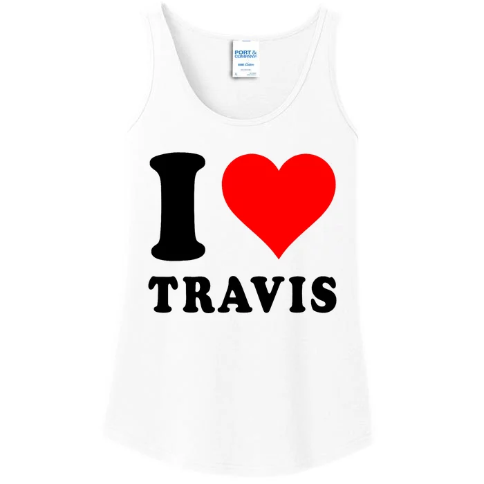 Red Heart I Love Travis Ladies Essential Tank