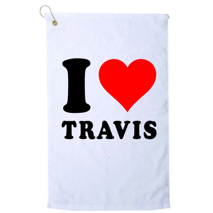 Red Heart I Love Travis Platinum Collection Golf Towel