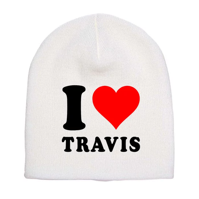 Red Heart I Love Travis Short Acrylic Beanie