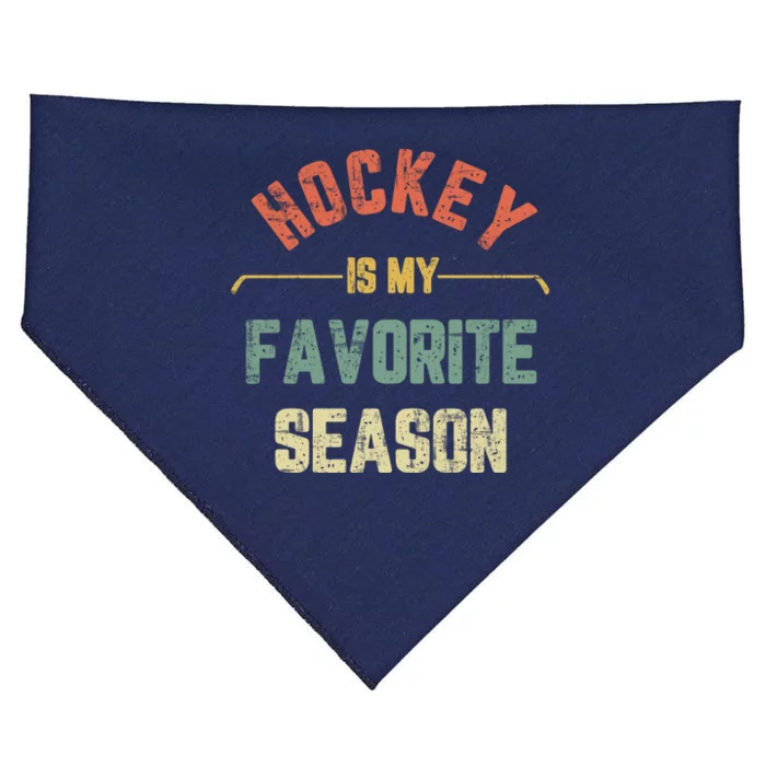 Retro Hockey Is My Favorite Season Vintage Funny Hockey USA-Made Doggie Bandana