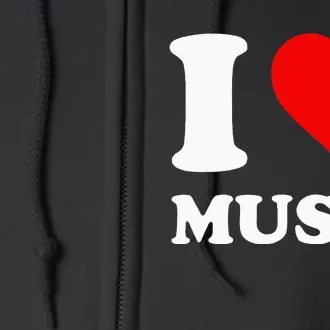 Red Heart I Love Music Full Zip Hoodie