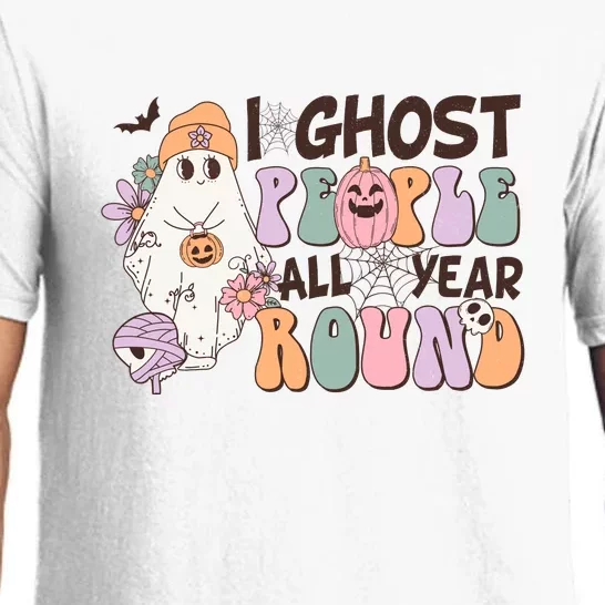 Retro Halloween I Ghost People All Year Round Ghost Costume Pajama Set