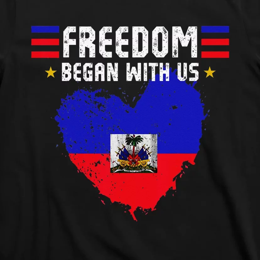 Retro Haitian Independence Celebration Day Haitian Flag T-Shirt