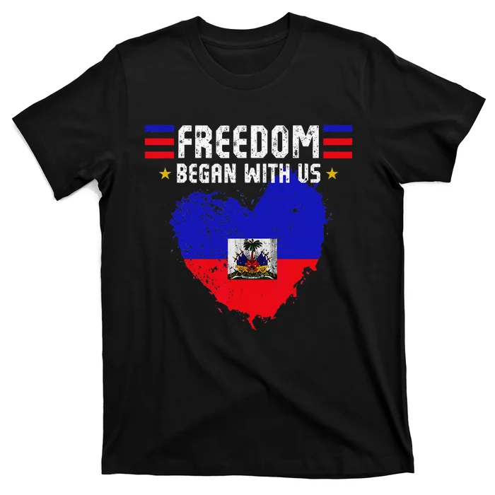 Retro Haitian Independence Celebration Day Haitian Flag T-Shirt