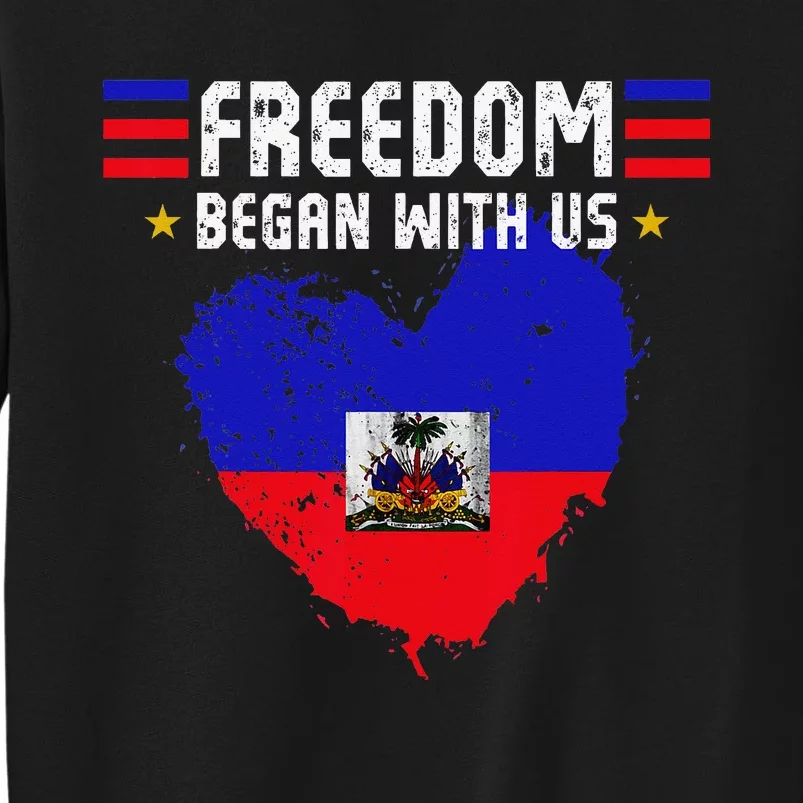 Retro Haitian Independence Celebration Day Haitian Flag Tall Sweatshirt