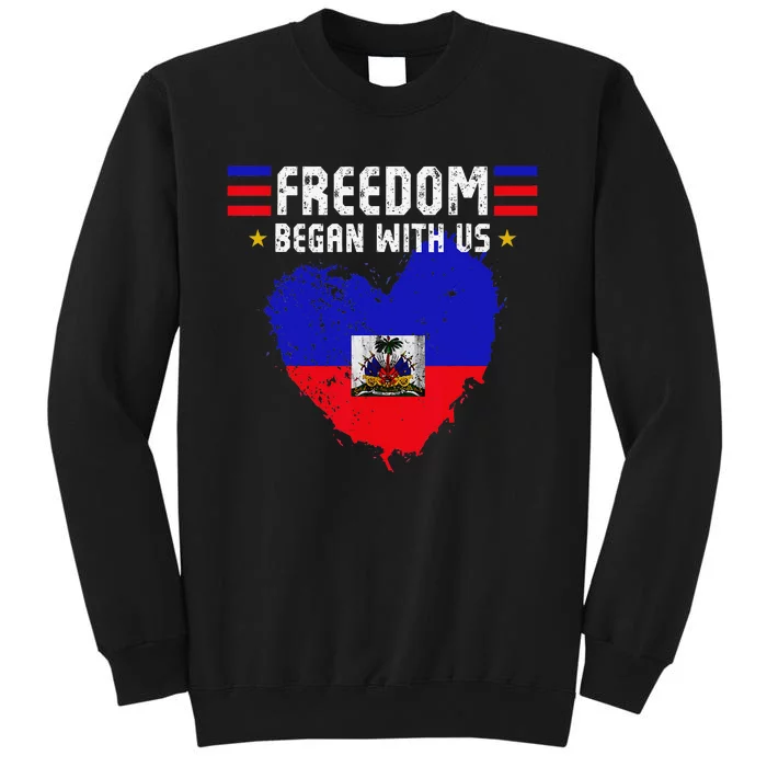 Retro Haitian Independence Celebration Day Haitian Flag Tall Sweatshirt