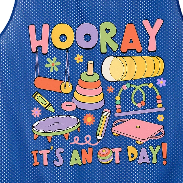 Retro Hooray It’s An OT Day Occupational Therapy Pediatric Mesh Reversible Basketball Jersey Tank