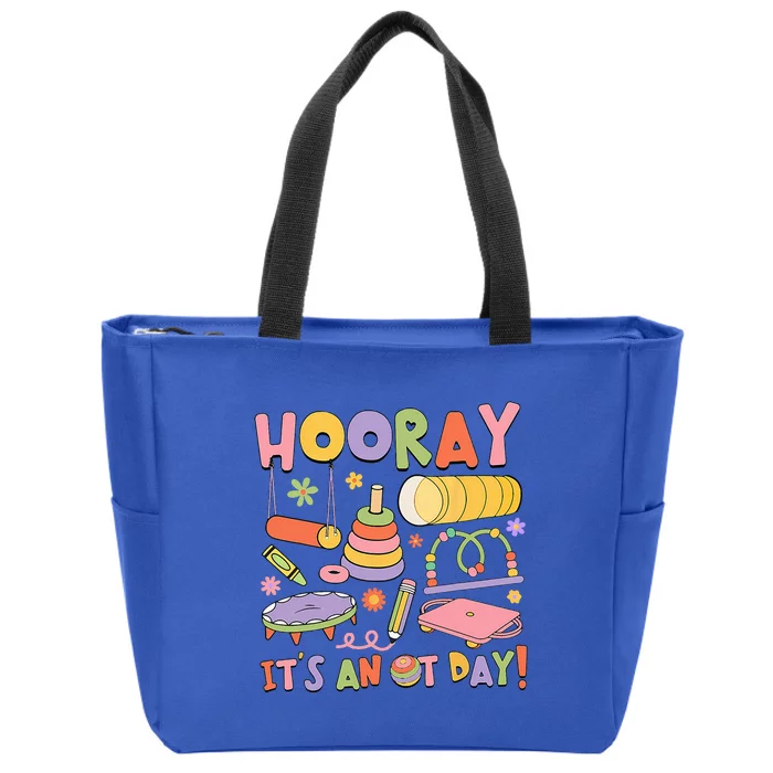 Retro Hooray It’s An OT Day Occupational Therapy Pediatric Zip Tote Bag