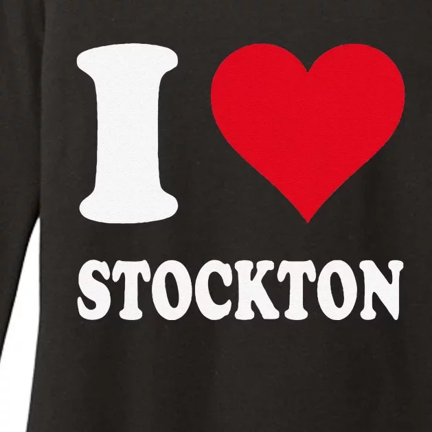 Red Heart I Love Stockton Womens CVC Long Sleeve Shirt