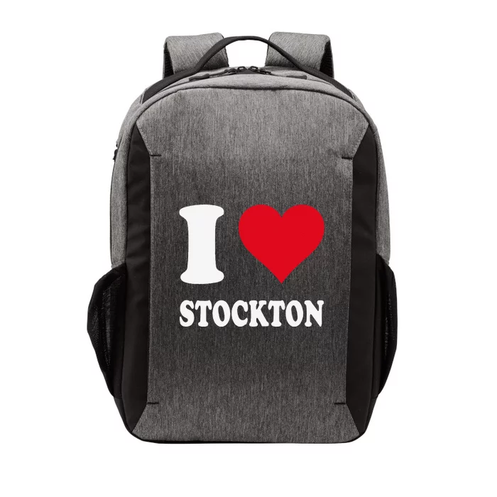 Red Heart I Love Stockton Vector Backpack