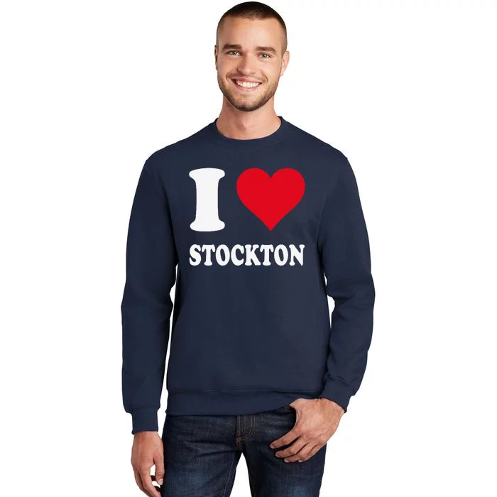 Red Heart I Love Stockton Tall Sweatshirt