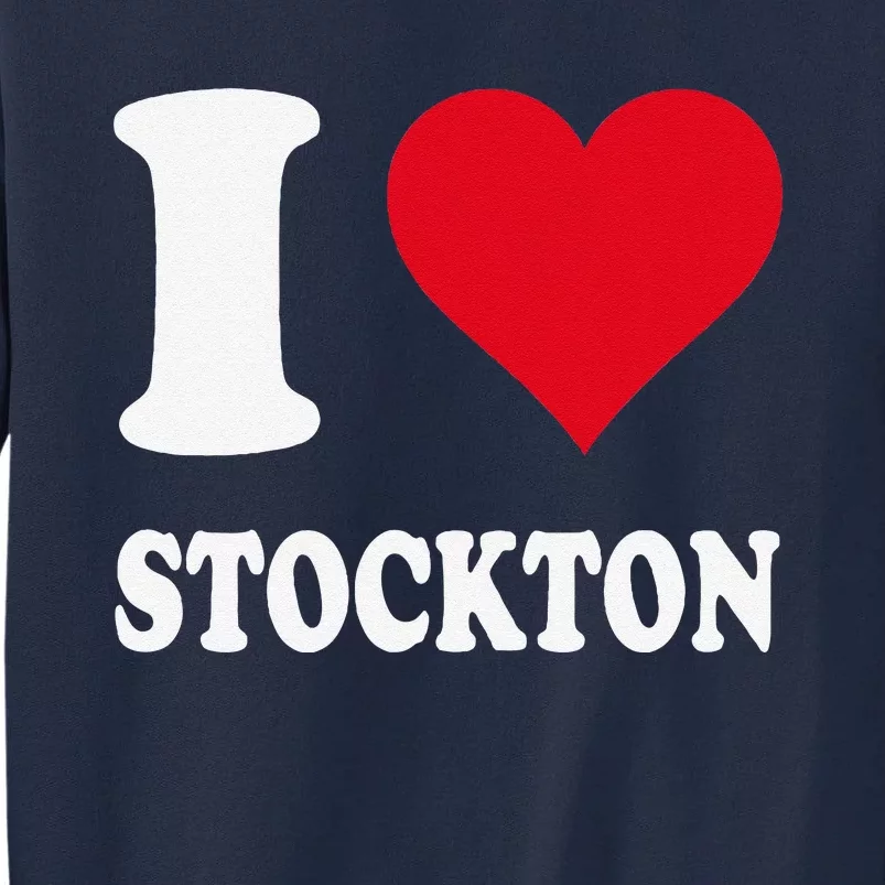 Red Heart I Love Stockton Tall Sweatshirt