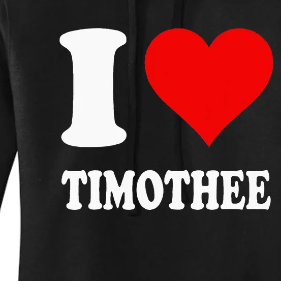 Red Heart I Love Timothee Women's Pullover Hoodie