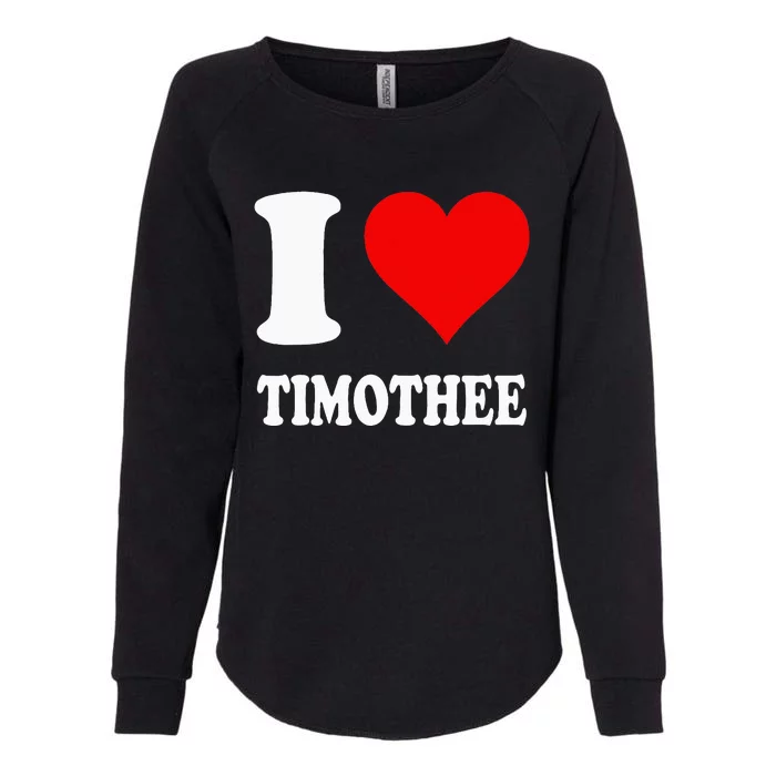 Red Heart I Love Timothee Womens California Wash Sweatshirt