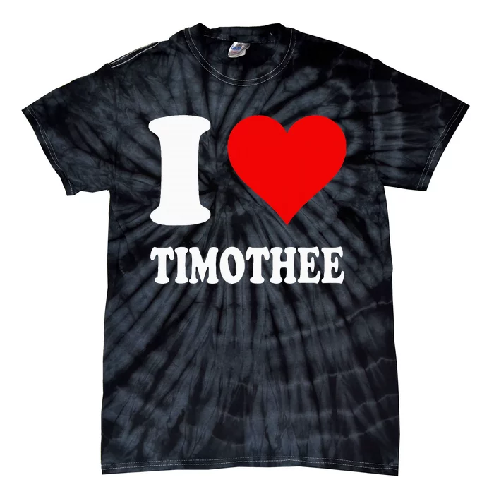 Red Heart I Love Timothee Tie-Dye T-Shirt