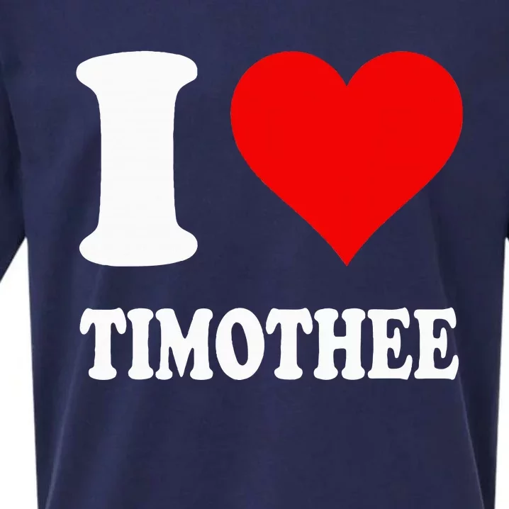 Red Heart I Love Timothee Sueded Cloud Jersey T-Shirt