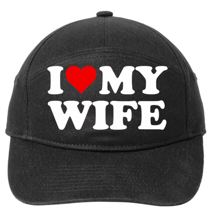 Red Heart I Love My Wife 7-Panel Snapback Hat