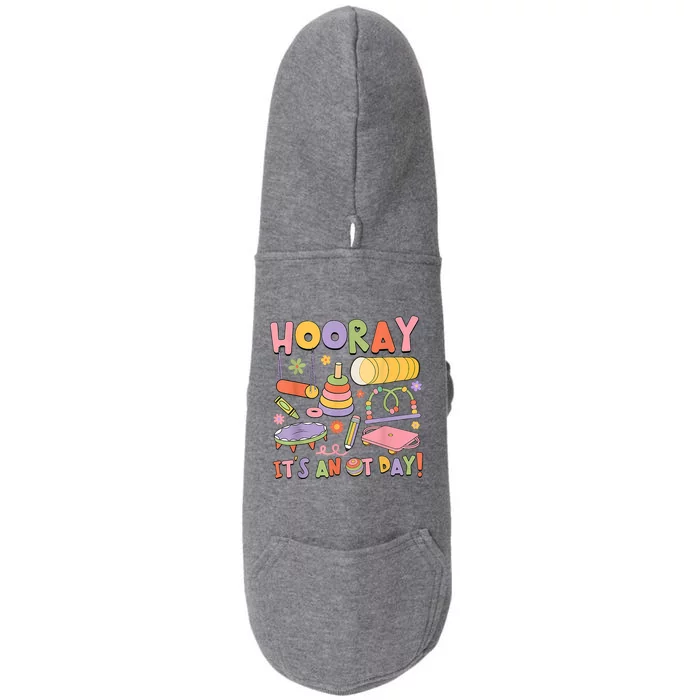 Retro Hooray It’s An OT Day Occupational Therapy Pediatric Doggie 3-End Fleece Hoodie