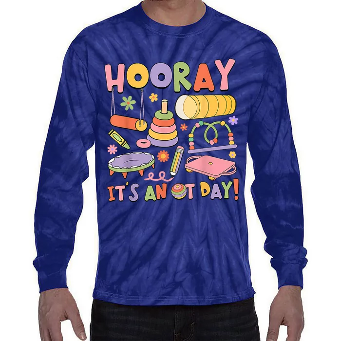 Retro Hooray It’s An OT Day Occupational Therapy Pediatric Tie-Dye Long Sleeve Shirt