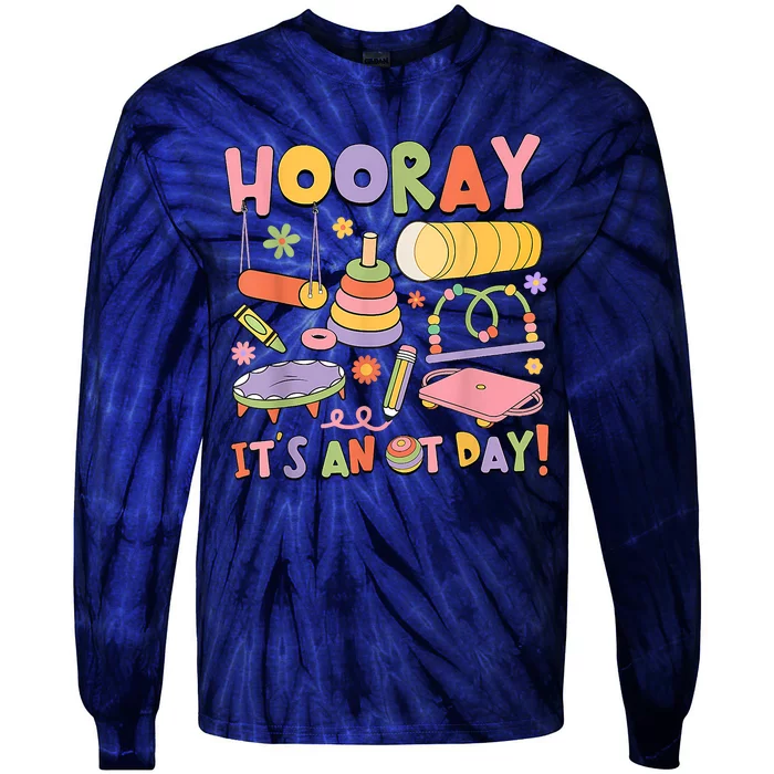 Retro Hooray It’s An OT Day Occupational Therapy Pediatric Tie-Dye Long Sleeve Shirt