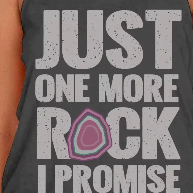 Rock Hounding Just One More Rock I Promise Geologist Women's Knotted Racerback Tank