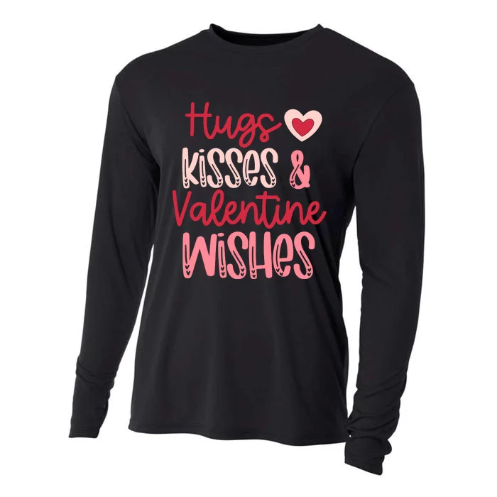 Romantic Hugs Kisses And Valentine Wishes Love Apparel Cooling Performance Long Sleeve Crew