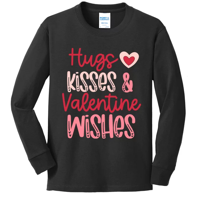 Romantic Hugs Kisses And Valentine Wishes Love Apparel Kids Long Sleeve Shirt